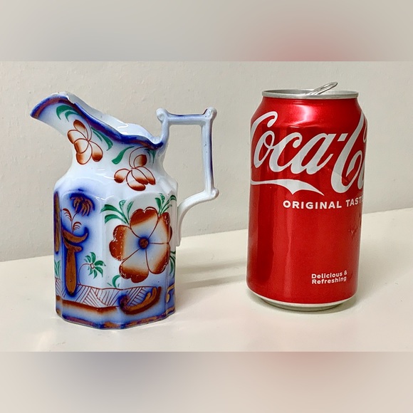 19th Century Antique Gaudy Welsh PAGODA Hexagonal Lustreware Pitcher Jug - Picture 1 of 16